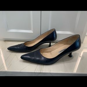 Navy Blue Leather Manolo Blahnik Heels 39.5